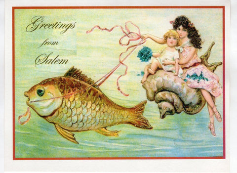 Greetings from Salem Seaside Souvenir Glitter Card