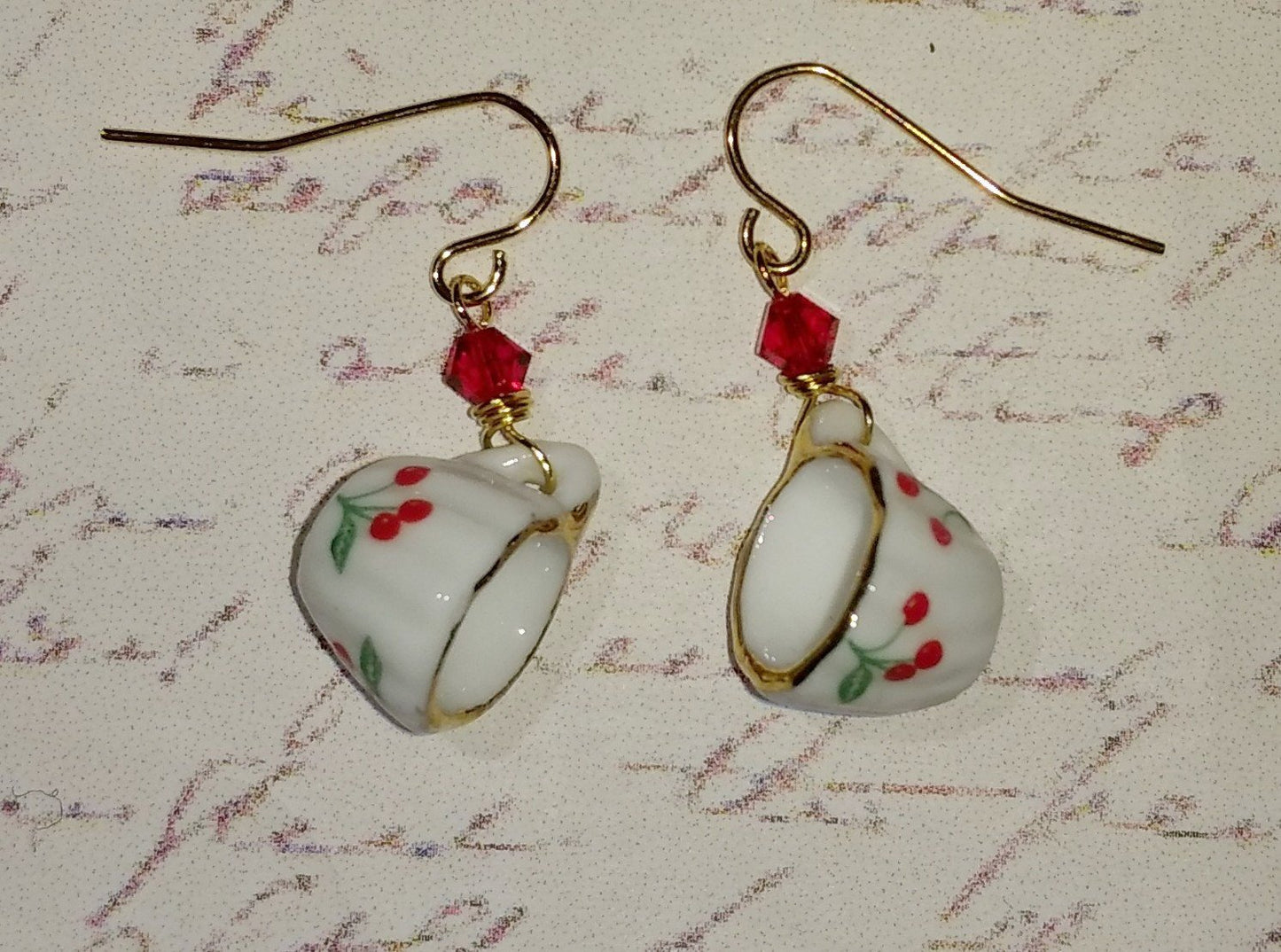 Cherries Teacup Earrings