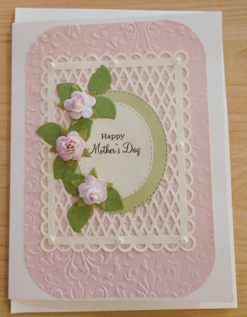 Happy Mother's Day ~ Pink Roses Handmade Card