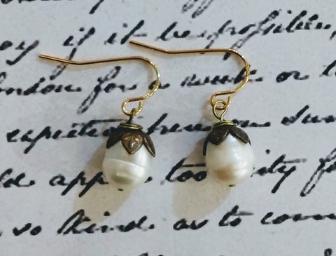 Pearl Blossom Drop Earrings