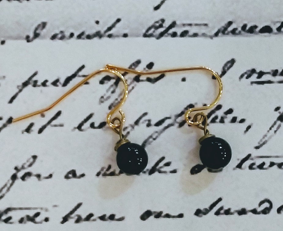 Petite Onyx Drop Earrings