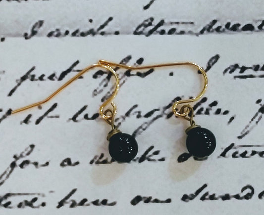 Petite Onyx Drop Earrings