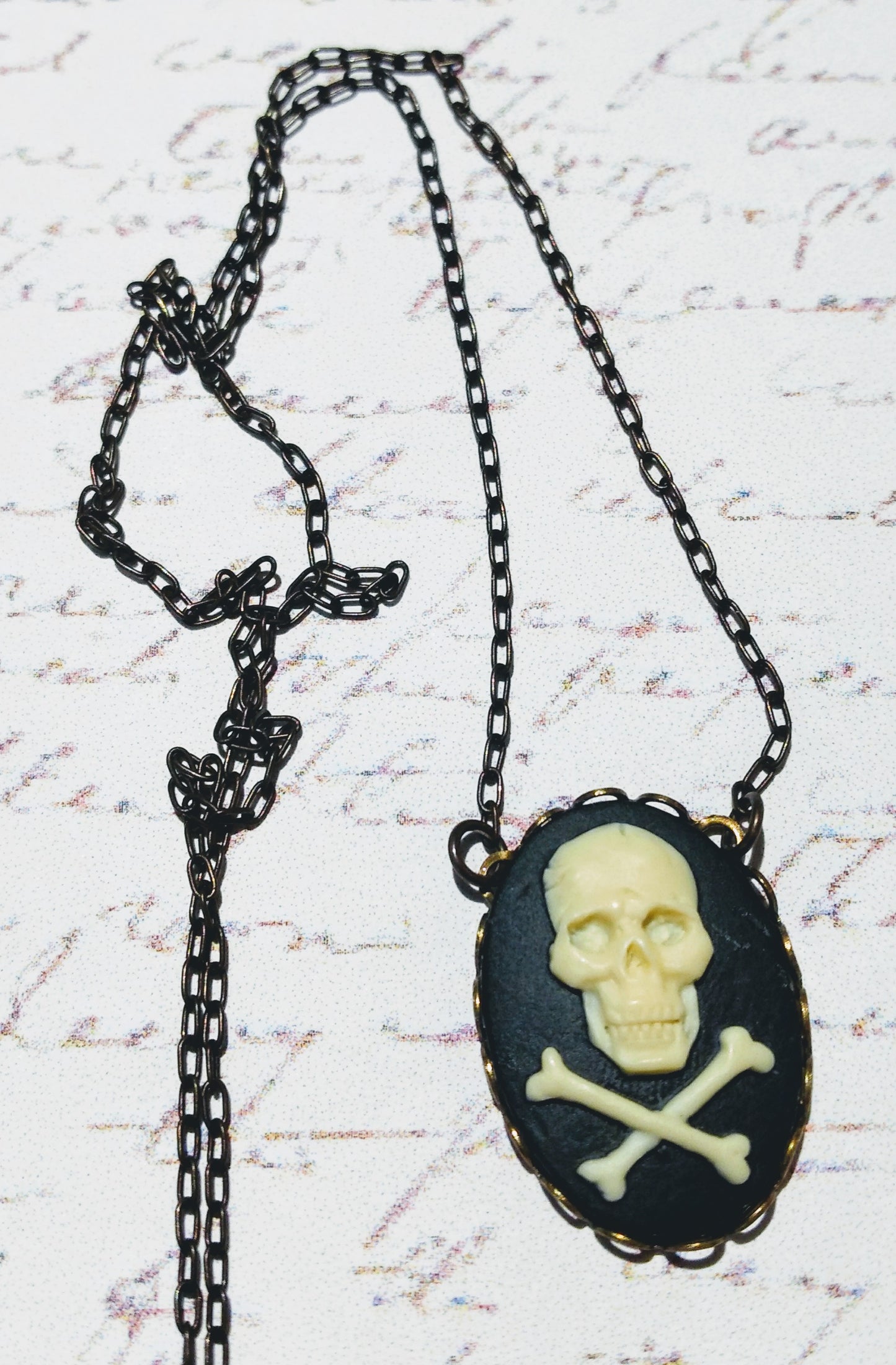 Large Skull Cameo Necklace