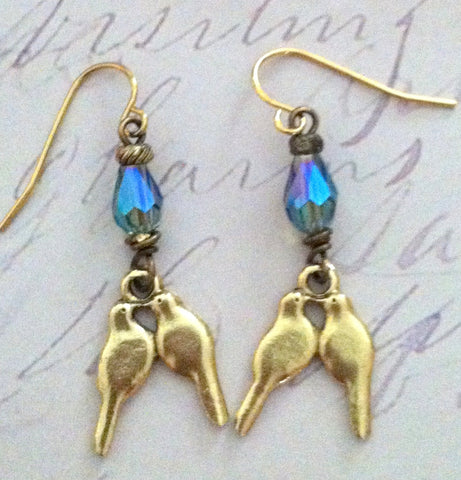 Love Bird Crystal Drop Earrings