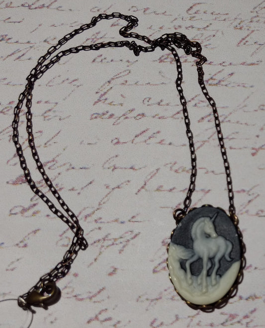 Unicorn Cameo Necklace
