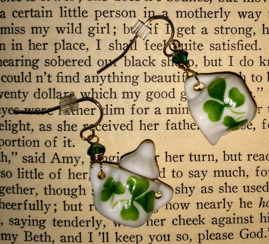Clover Sugar Bowl & Creamer Earrings