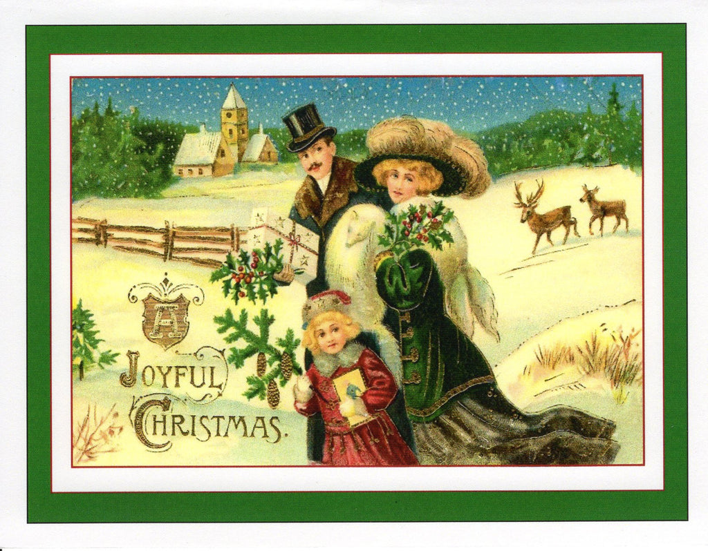 A Joyful Christmas...Edwardian Family Scene Card