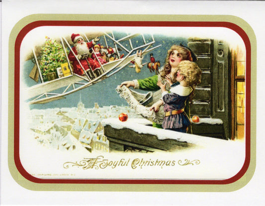A Joyful Christmas...Santa on an Aeroplane Card