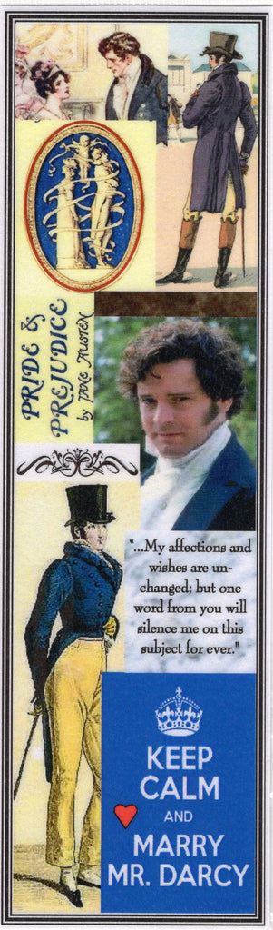 Keep Calm and Marry Mr. Darcy Collage Bookmark