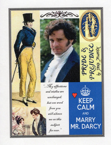 Keep Calm & Marry Mr. Darcy Note Card