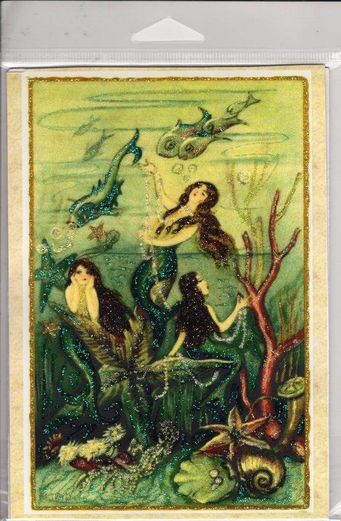 Under the Sea ~ Mermaids 5x7 Glitter Print