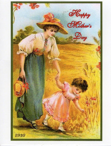 Happy Mother's Day ~ Mother and Child Picking Flowers