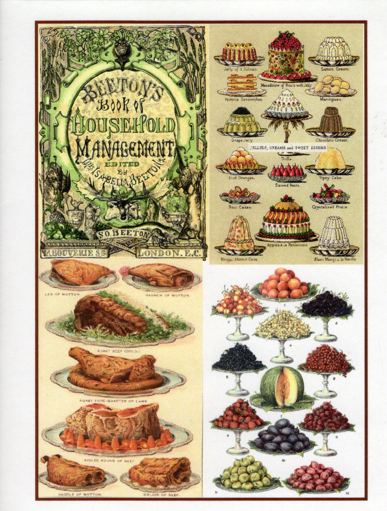 Mrs. Beeton's Array of Delicacies Collage Note Card