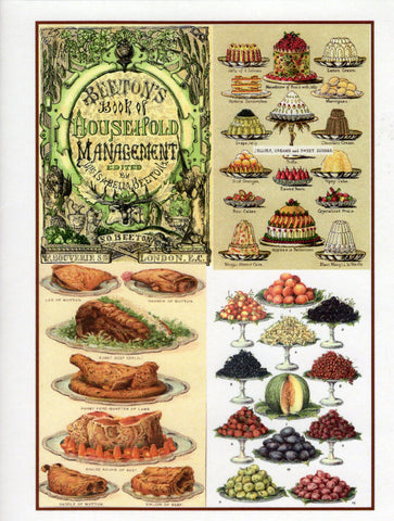Mrs. Beeton's Array of Delicacies Collage Note Card