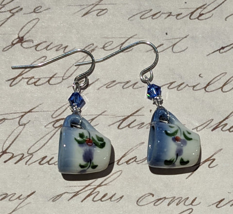 Blue Floral Mini Mug Earrings