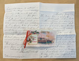 My Dear Aunt Sarah...Boston Letter 1892 ~ Reproduction of 1 Letter & Glittered New Year's Card