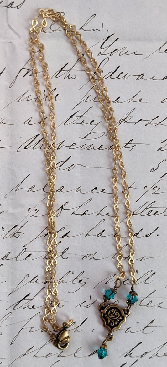 Bleu Sarcelle Filigree Necklace