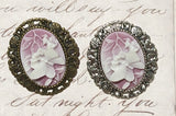 Mauve Butterfly Cameo Pin with Bail
