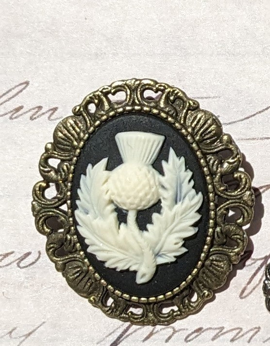 Thistle Cameo Pin with Bail