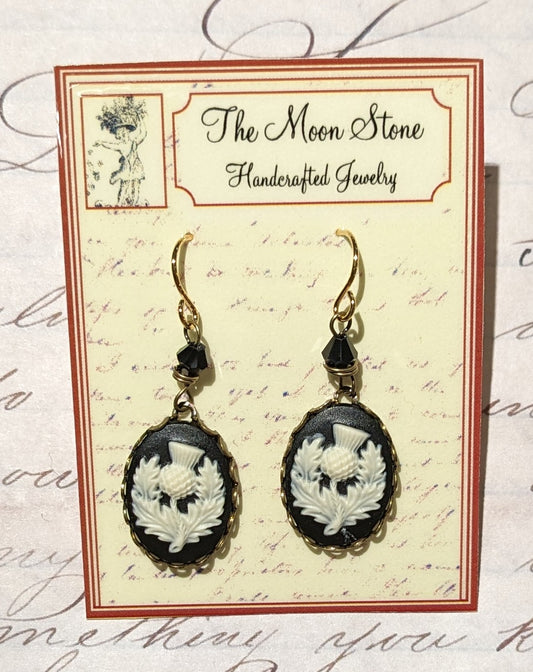 Thistle Cameo Earrings