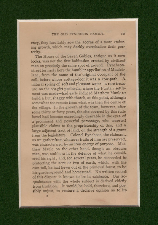 The House of the Seven Gables ~ Page from 1890s Printing