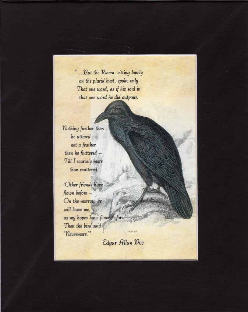 Poe's The Raven Matted Print