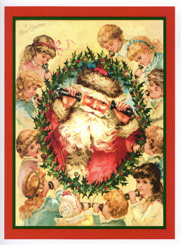 Santa on the Telephone Christmas Card