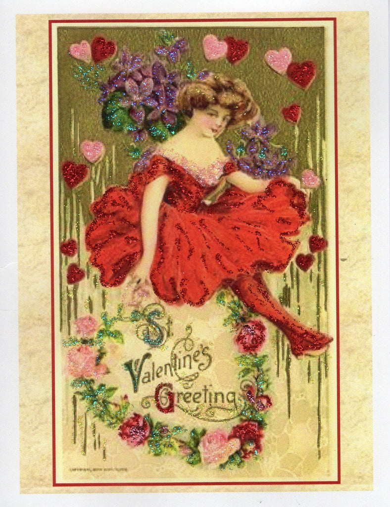 St. Valentine's Greeting... Red Dress Lady
