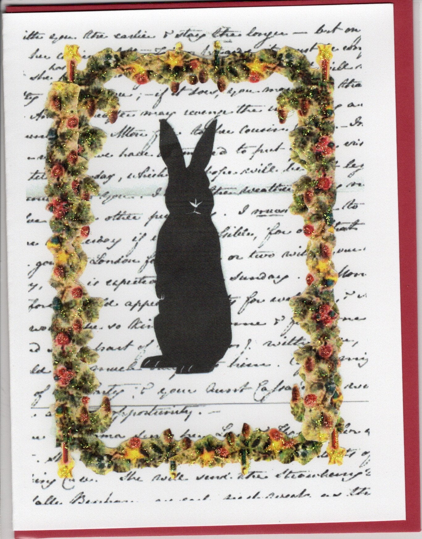 Standing Bunny Holiday Silhouette Note Card