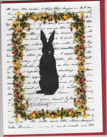 Standing Bunny Holiday Silhouette Note Card