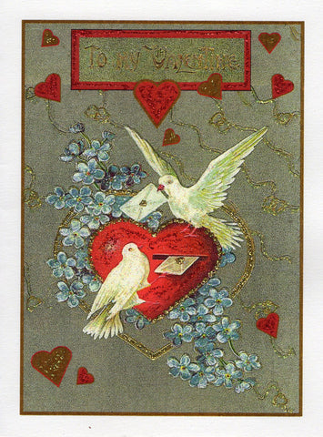 To My Valentine...Doves Deliver Letters