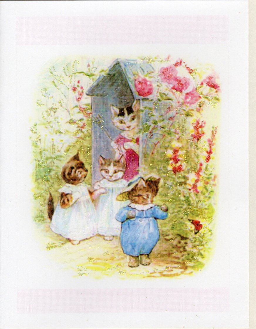 Tom Kitten in the Garden Glitter Card
