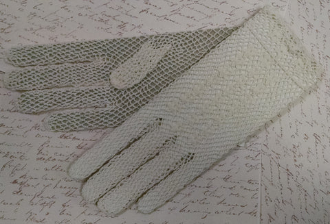 White Crochet Gloves