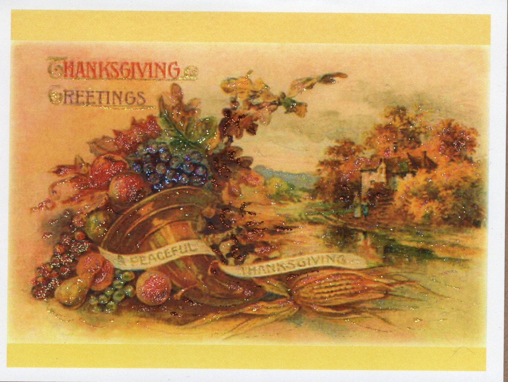 Thanksgiving Greetings Glitter Card