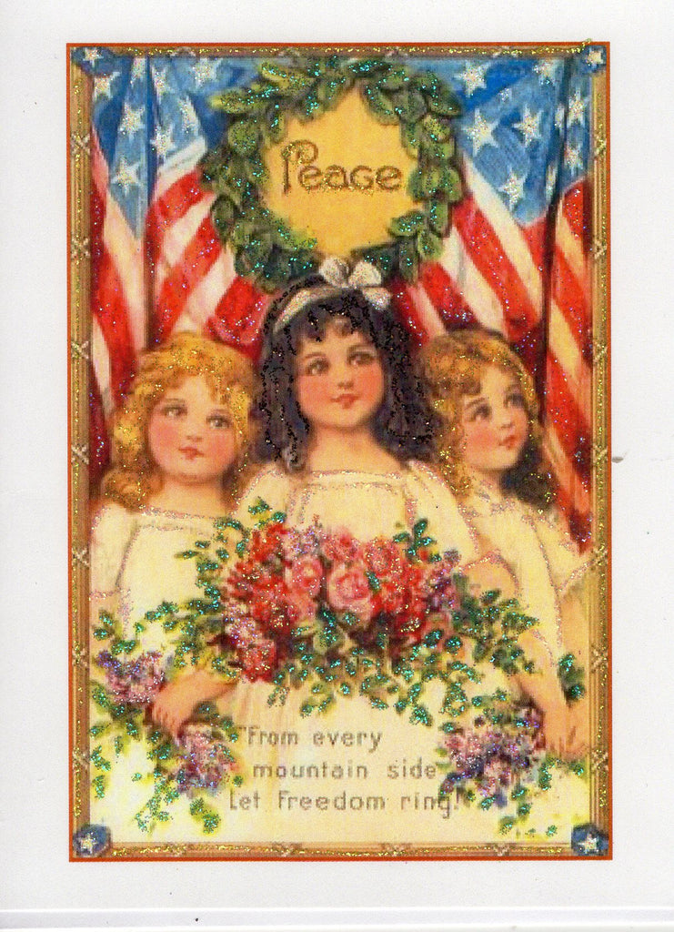 Peace ~ Let Freedom Ring! Fourth of July Glitter Card