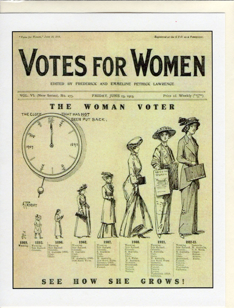 Votes for Women: The Clock of the Woman Voter Note Card